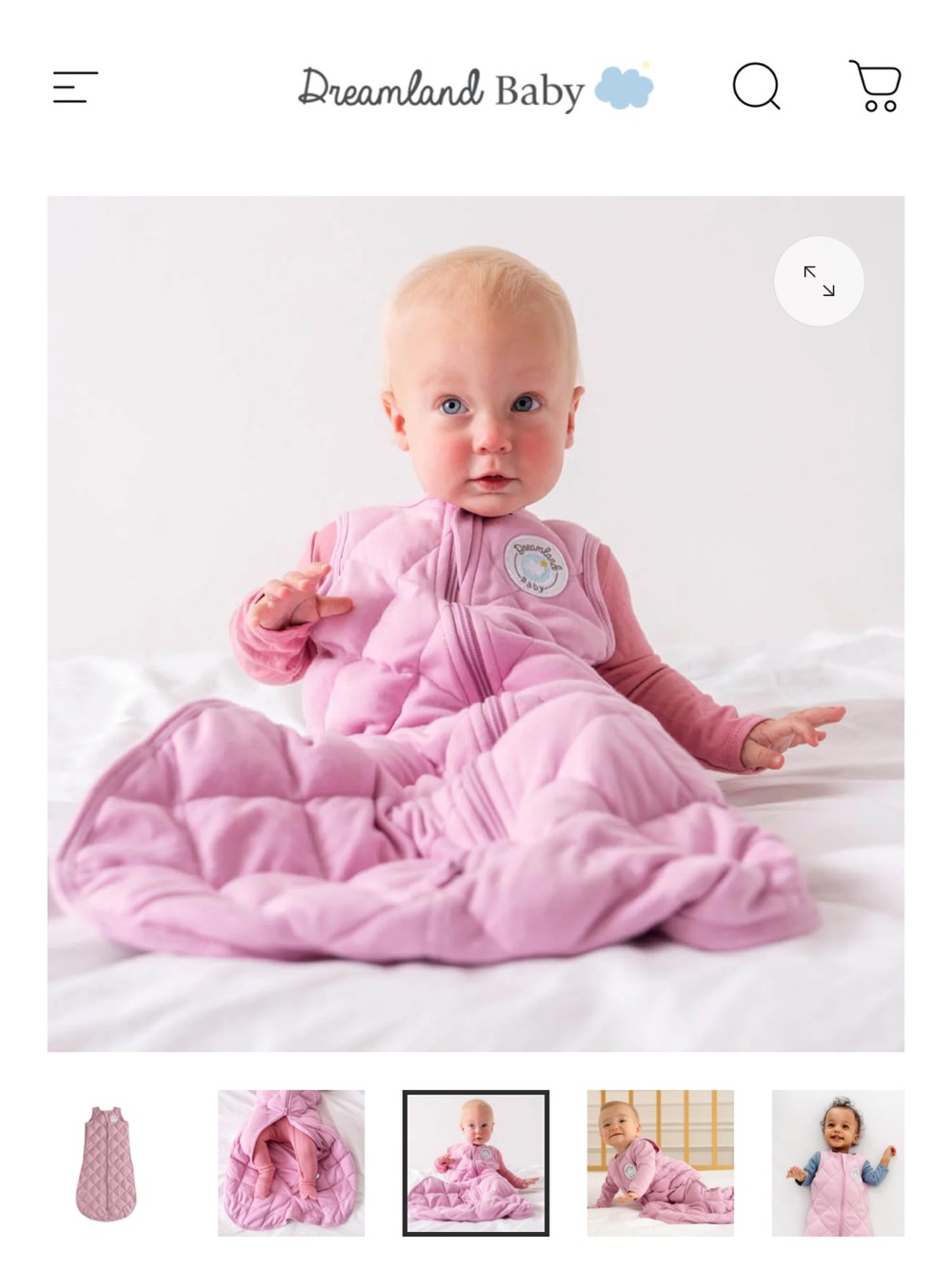 Dreamland Baby Pink Quilted Sleep Sack for Kids